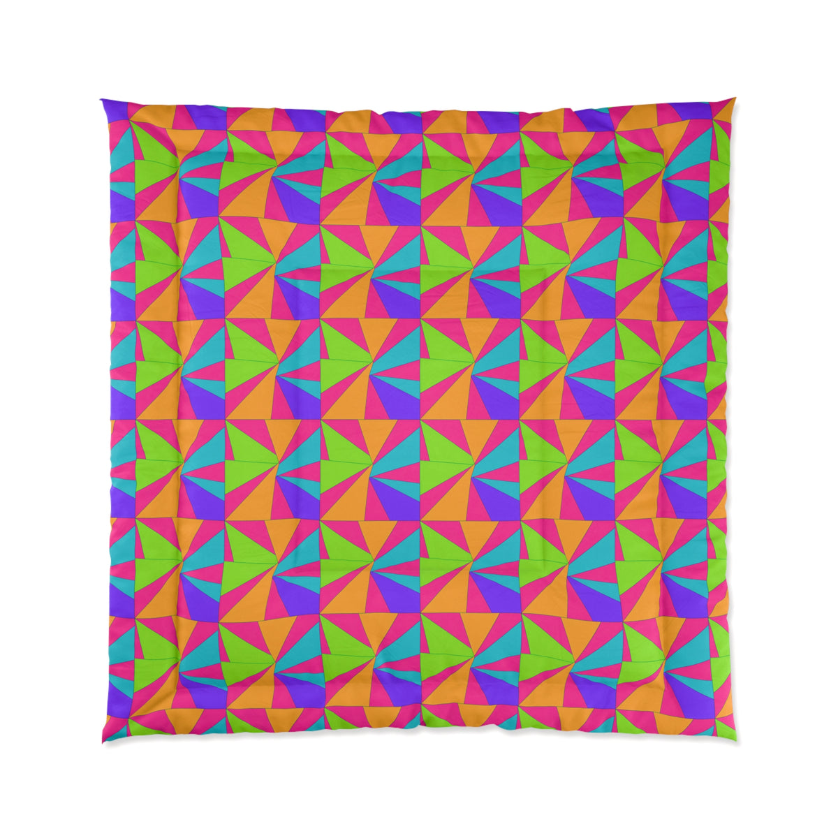 Cubist Sunburst Blocks Comforter – Tropical Punch