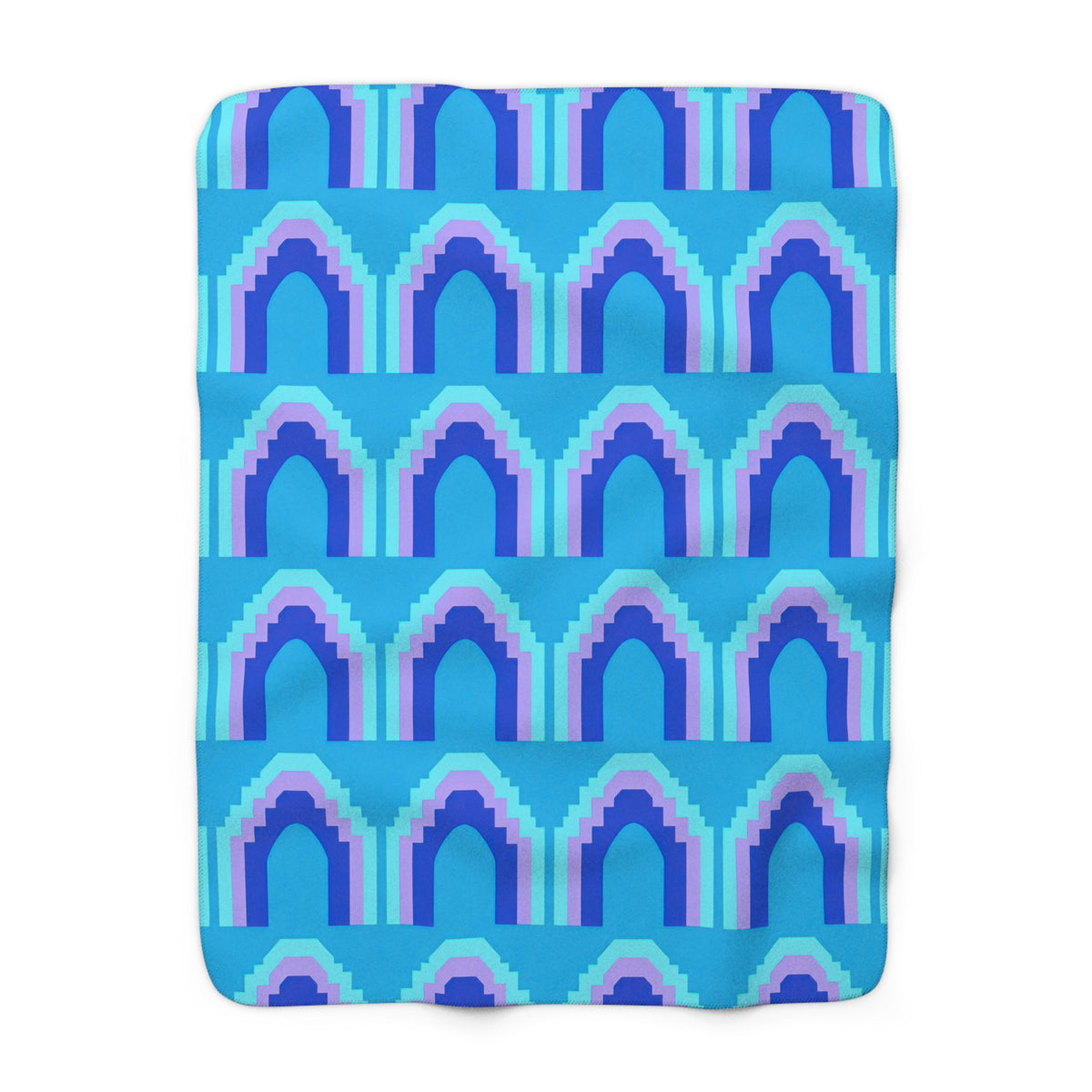 Grand Stepped Arches Sherpa Fleece Blanket – Ice Jewel
