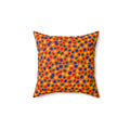 Stippled Dabs Faux Suede Cushion – Expressionist Brushstroke Abstract Pattern
