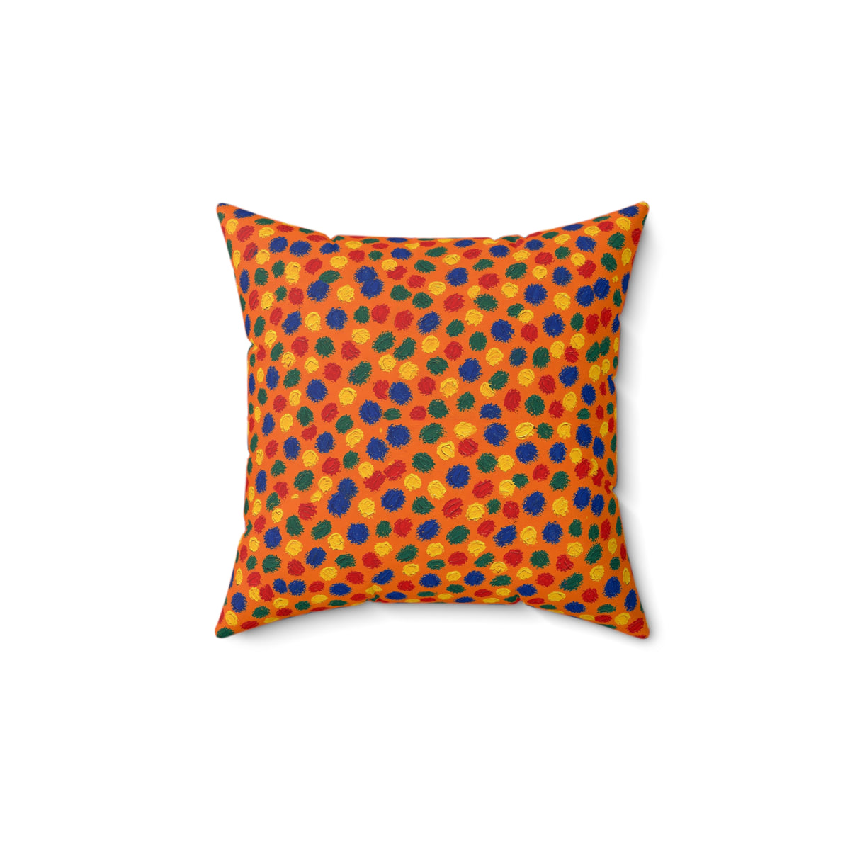 Stippled Dabs Faux Suede Cushion – Expressionist Brushstroke Abstract Pattern