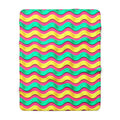 Satin Wave Bands Sherpa Fleece Blanket – Candy Christmas