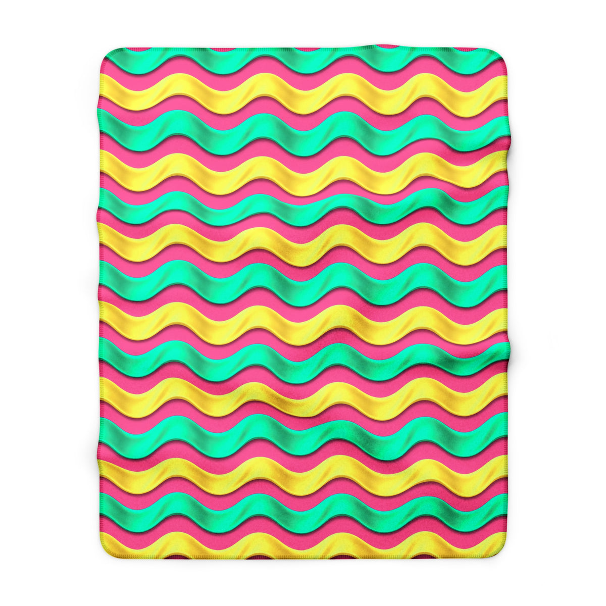 Satin Wave Bands Sherpa Fleece Blanket – Candy Christmas