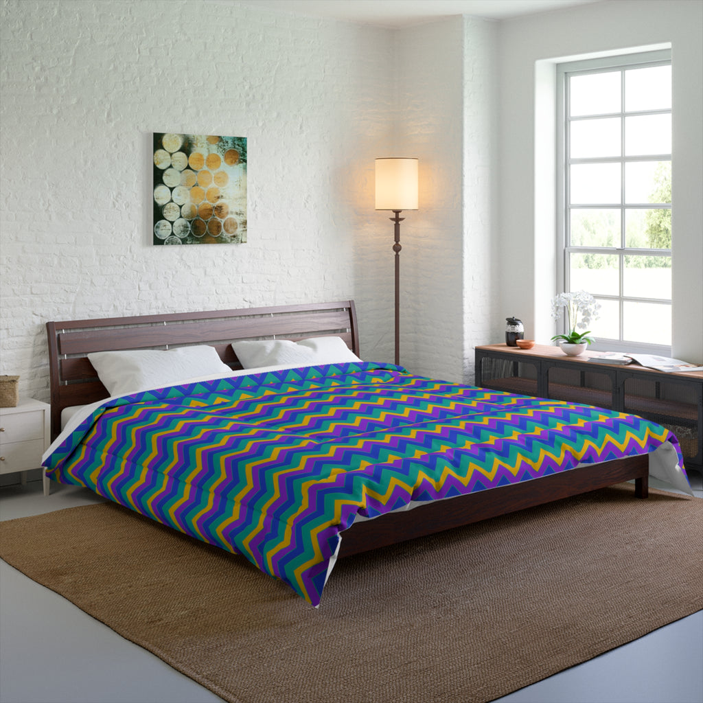 Jewel Chevron Bands Comforter – Peacock Jewel