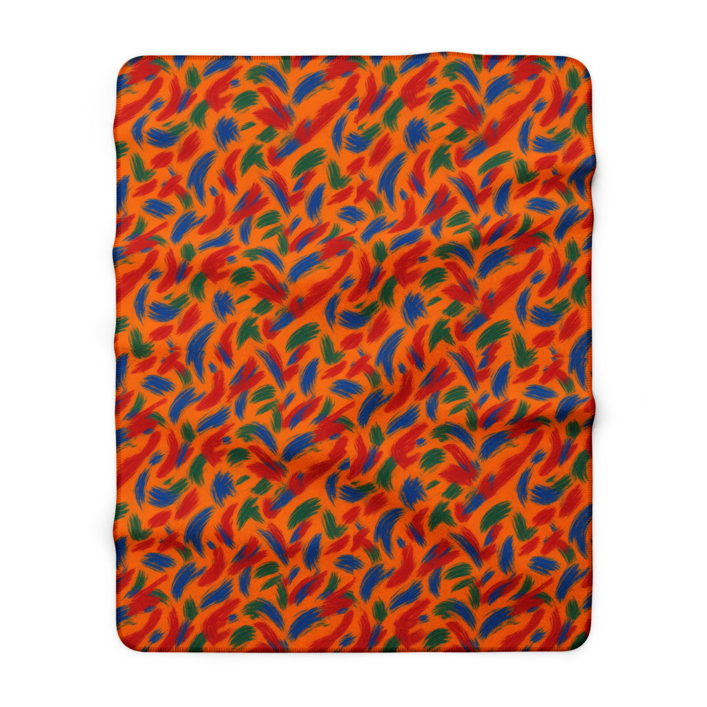 Layered Gesture Scribbles Sherpa Fleece Blanket – Gestural Abstract Pattern