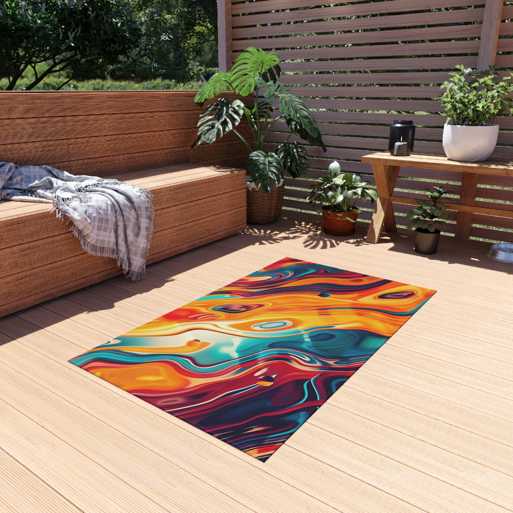 Psychedelic Lava Flow Outdoor Rug – Psychedelic Fluid Art