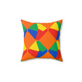 Grand Fractured Rhombus Faux Suede Cushion – Cubist Geometric Pattern