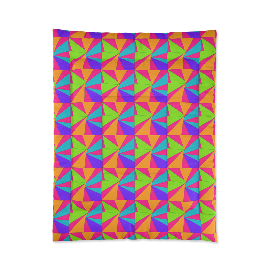 Cubist Sunburst Blocks Comforter – Tropical Punch