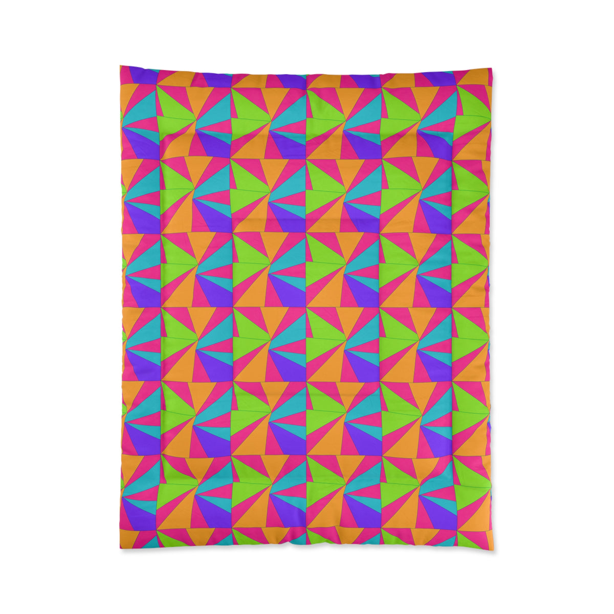 Cubist Sunburst Blocks Comforter – Tropical Punch