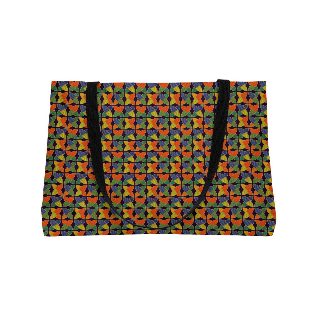 Woven Petal Quatrefoil Weekender Tote Bag – Kaleidoscopic Deco Pattern