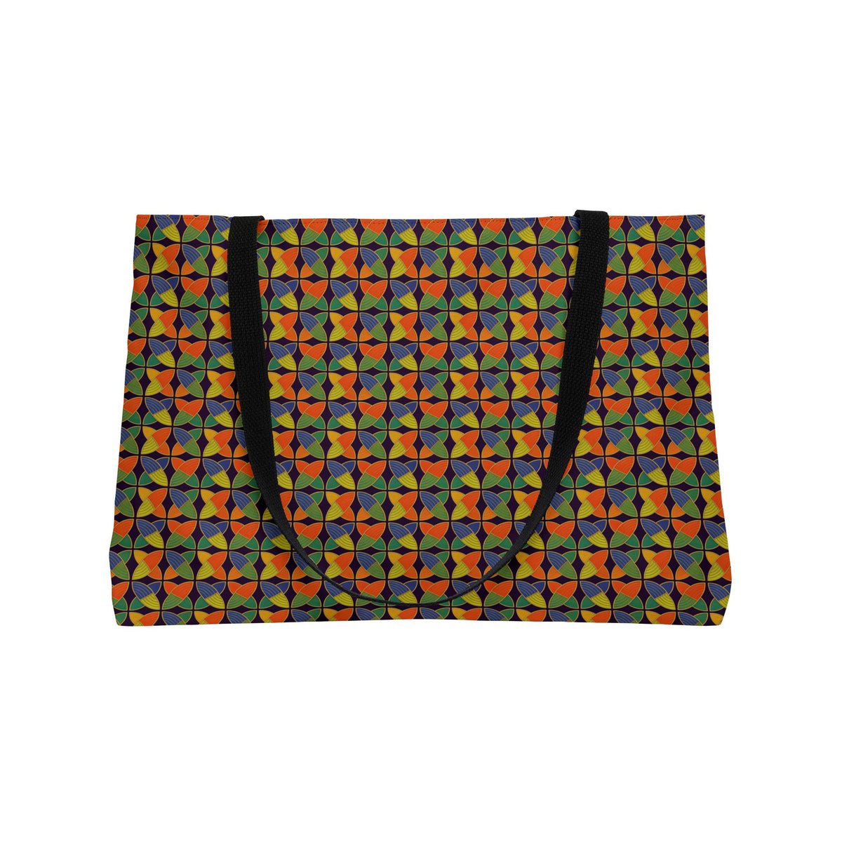 Woven Petal Quatrefoil Weekender Tote Bag – Kaleidoscopic Deco Pattern