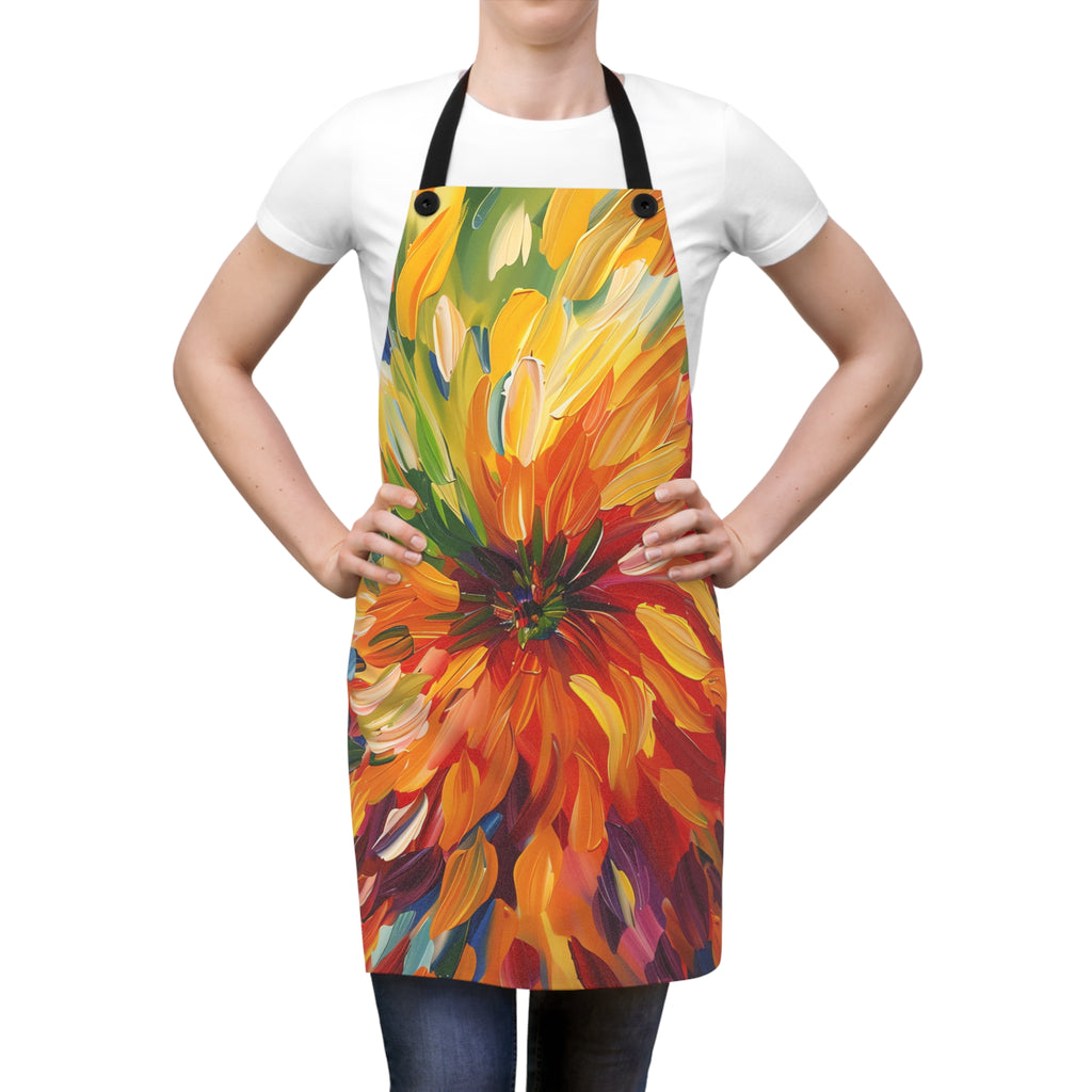 Radiant Feather Burst Apron – Radial Abstract Art