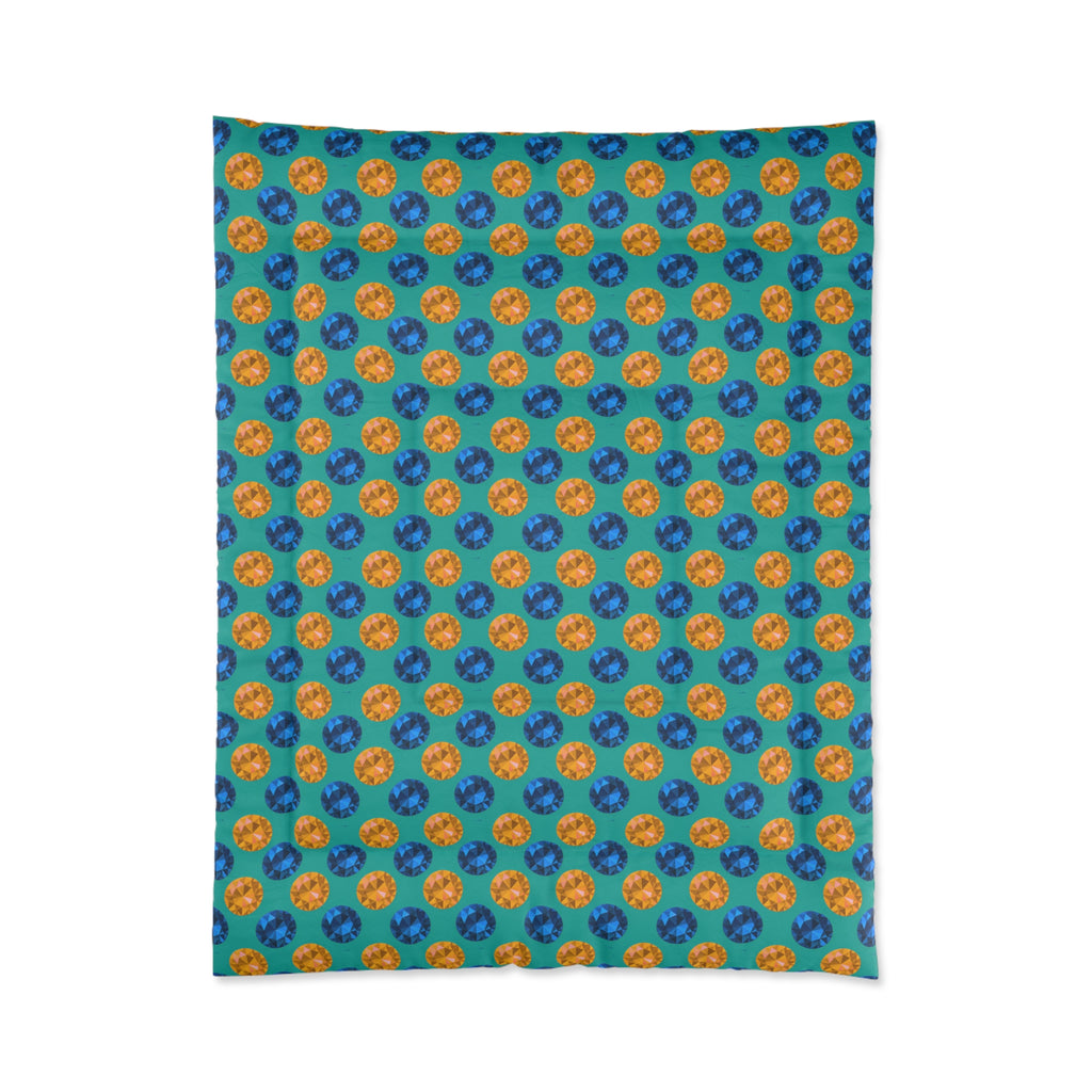 Half-Drop Gem Grid Comforter – Peacock Jewel