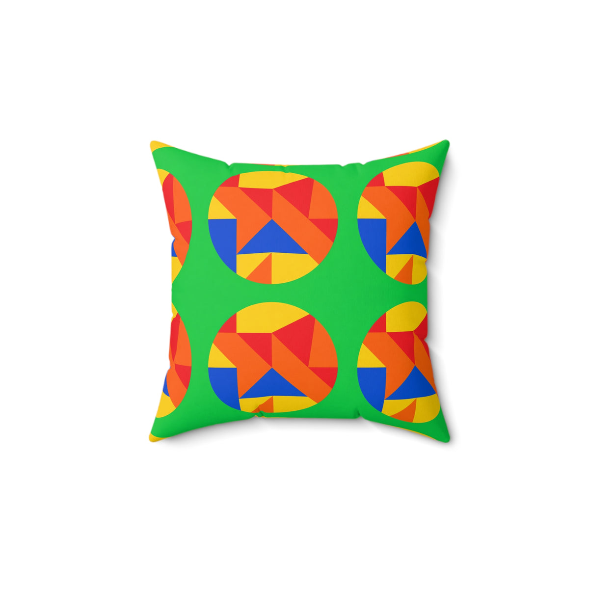 Broken Circle Planes Faux Suede Cushion – Cubist Abstract Pattern