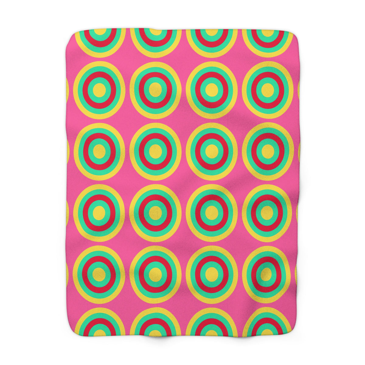 Mega Ring Grid Sherpa Fleece Blanket – Candy Christmas