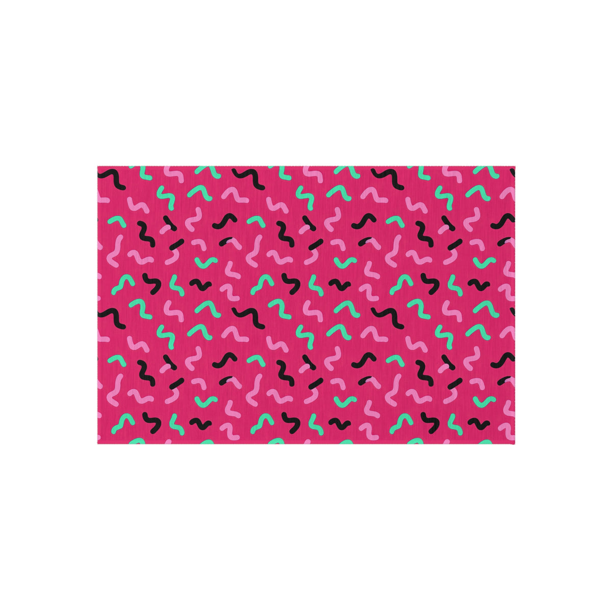 Squiggle Strokes Outdoor Rug – Candy Pop on Raspberry