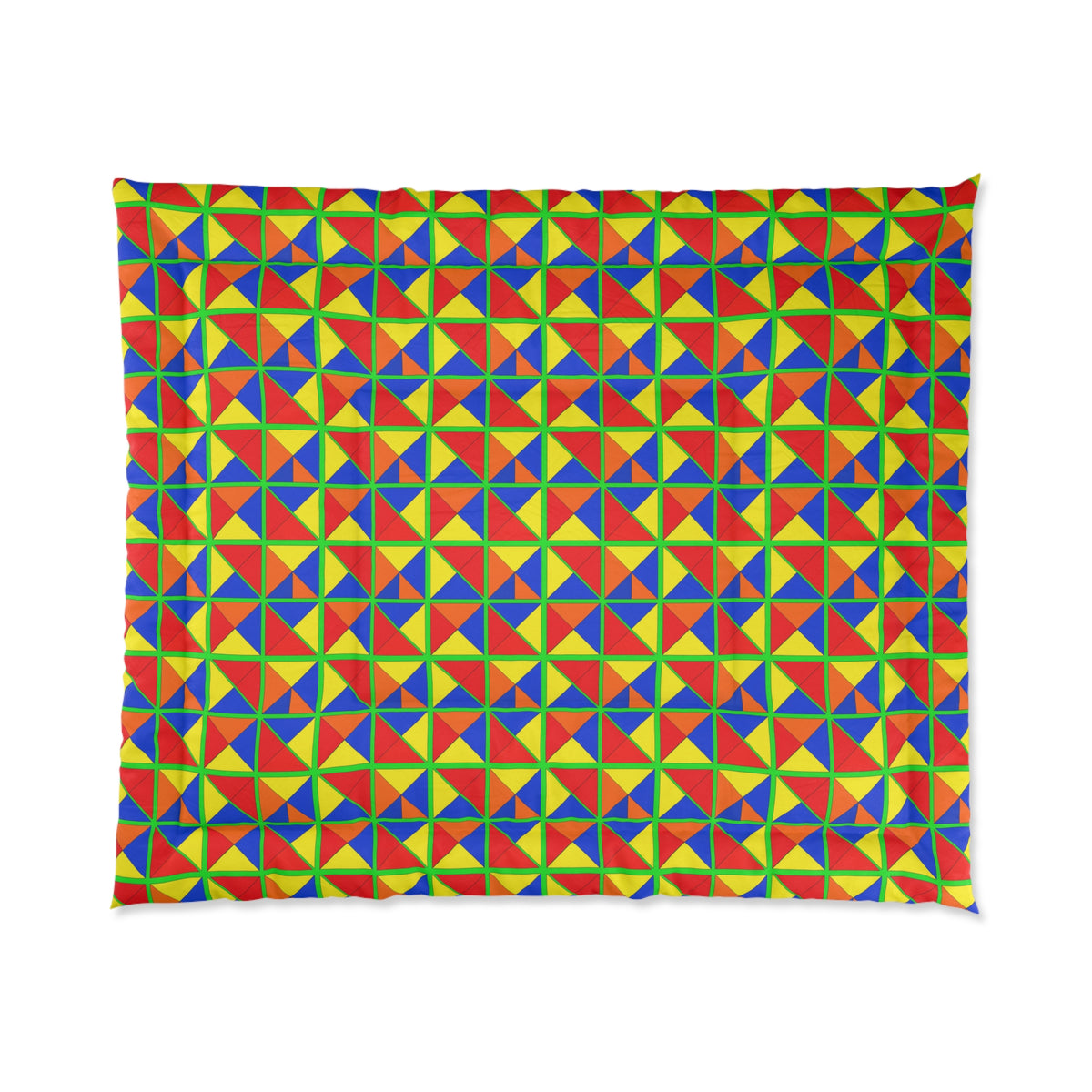 Split Square Fiesta Comforter – Cubist Geometric Pattern