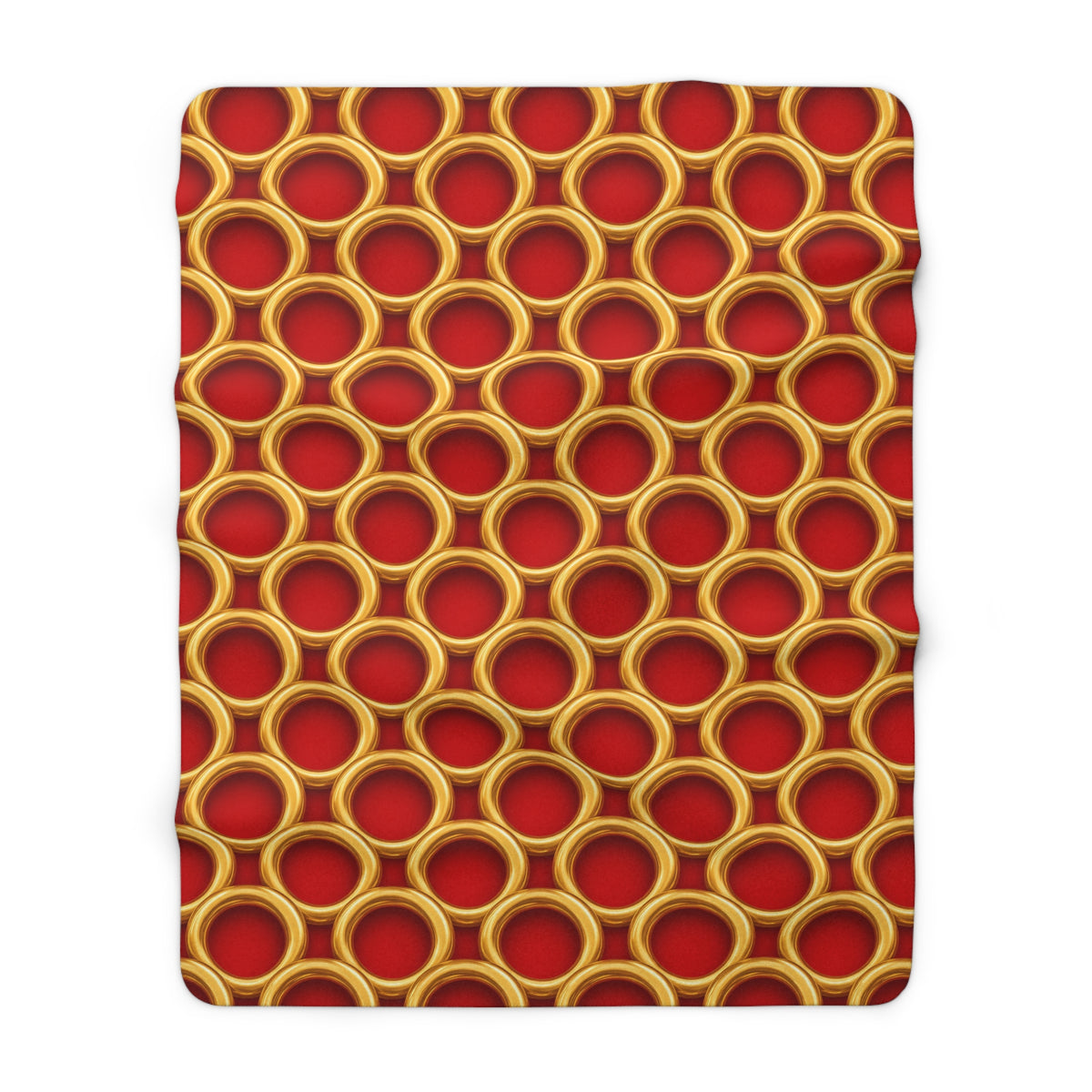 Big Gold Ring Weave Sherpa Fleece Blanket – Liquid Chrome Weave Pattern
