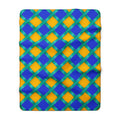 Broad Gold Diamond Trellis Sherpa Fleece Blanket – Peacock Jewel