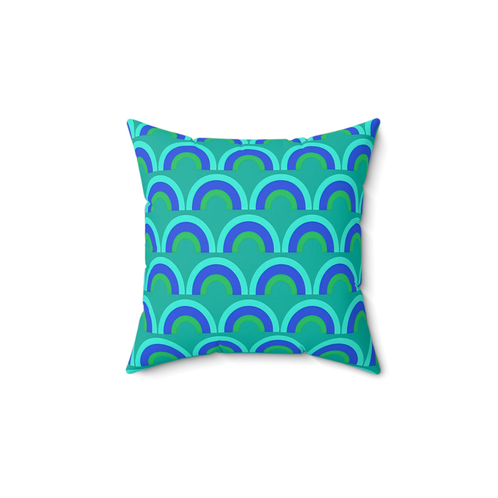 Chromatic Scallop Ripple Faux Suede Cushion – Ocean Jewel