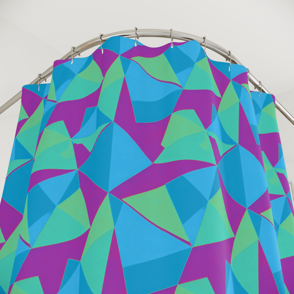 Faceted Panels Shower Curtain – Ice Jewel