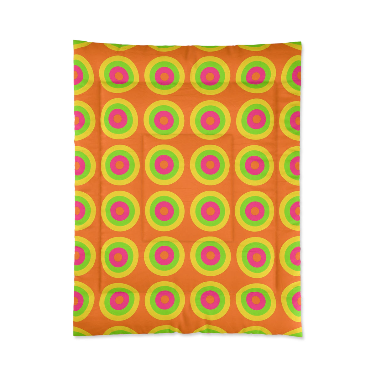 Giant Op-Art Jewel Rings Comforter – Hot Citrus Festive