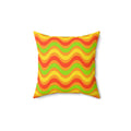 Wide Wave Interference Faux Suede Cushion – Hot Citrus