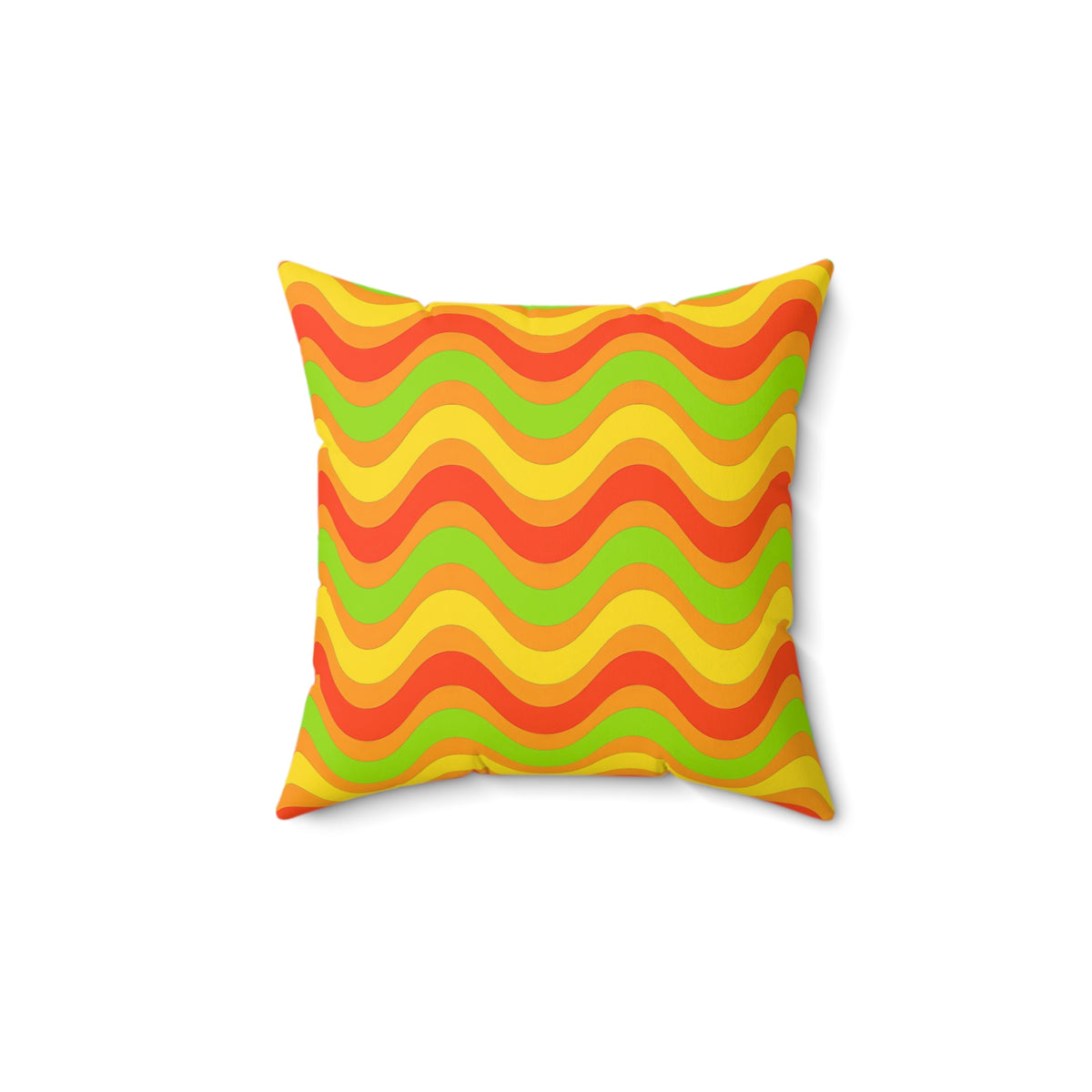 Wide Wave Interference Faux Suede Cushion – Hot Citrus