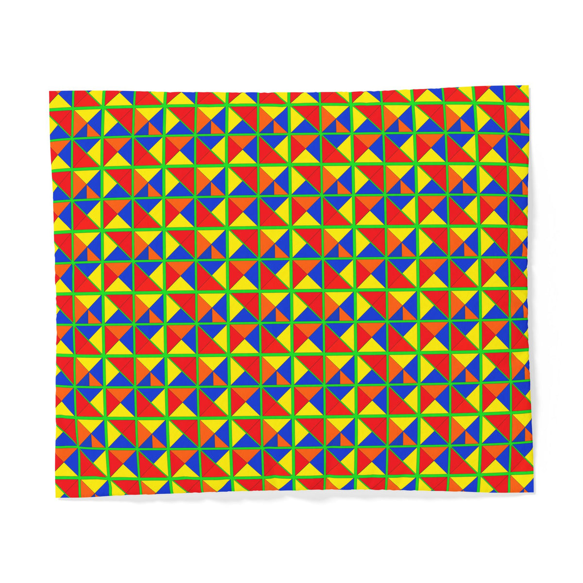 Split Square Fiesta Cotton Duvet Cover – Cubist Geometric Pattern