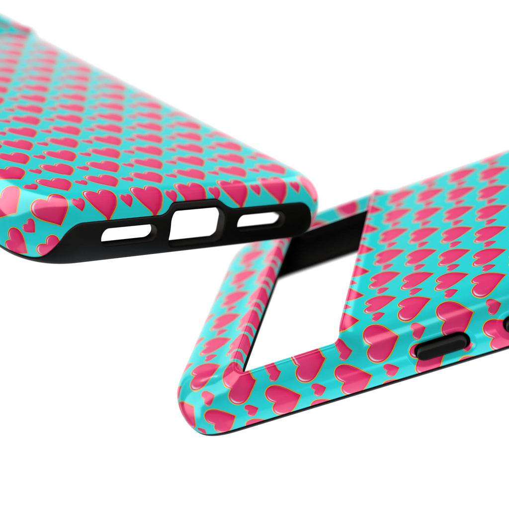 Heart Bubble Grid Tough Phone Case – Pop Hearts Pattern