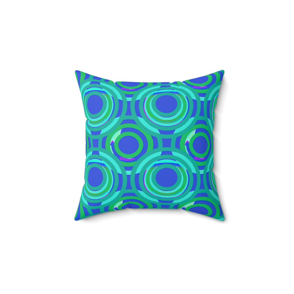 Interlocking Ring Ripples Faux Suede Cushion – Ocean Jewel