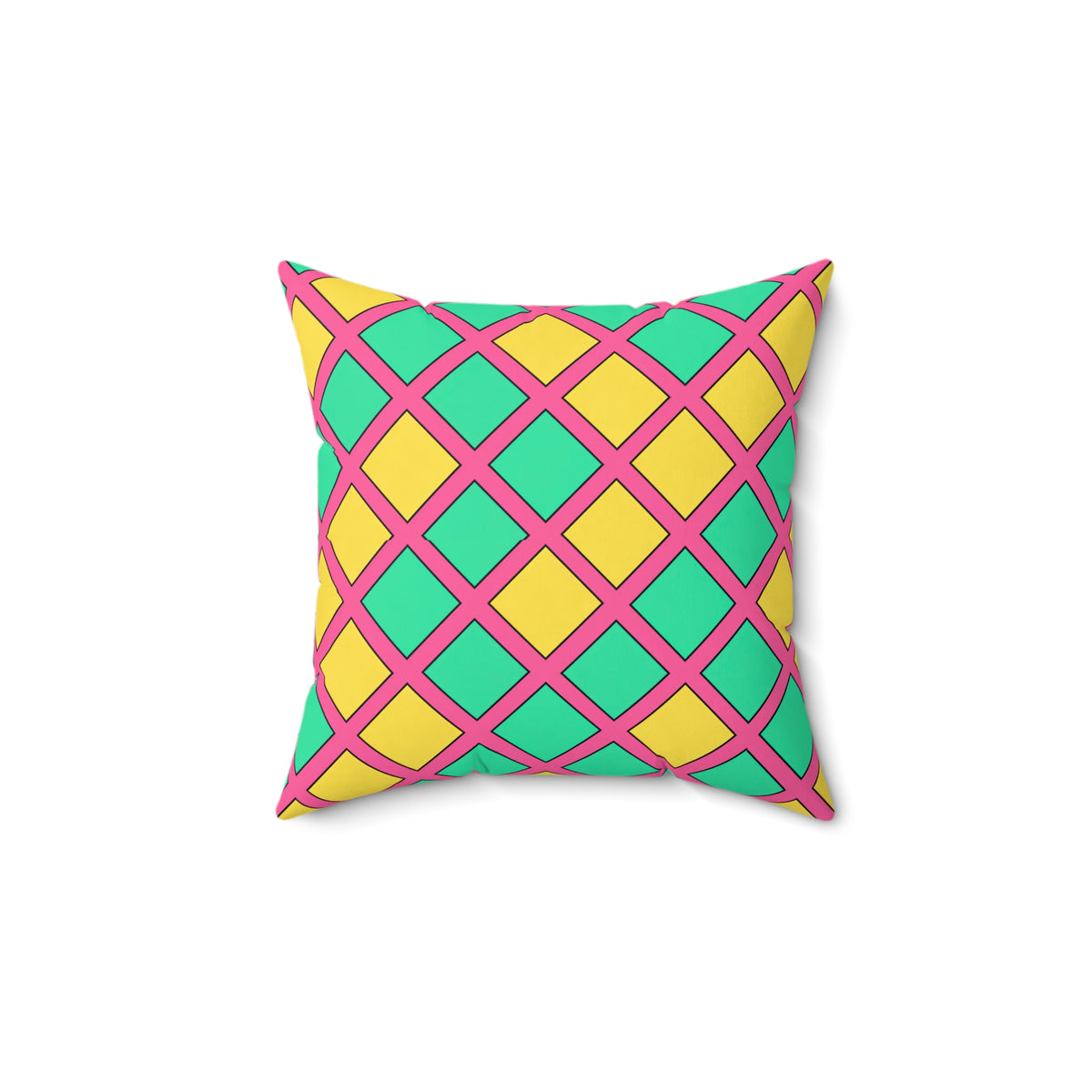 Harlequin Gold Grid Faux Suede Cushion – Candy Christmas