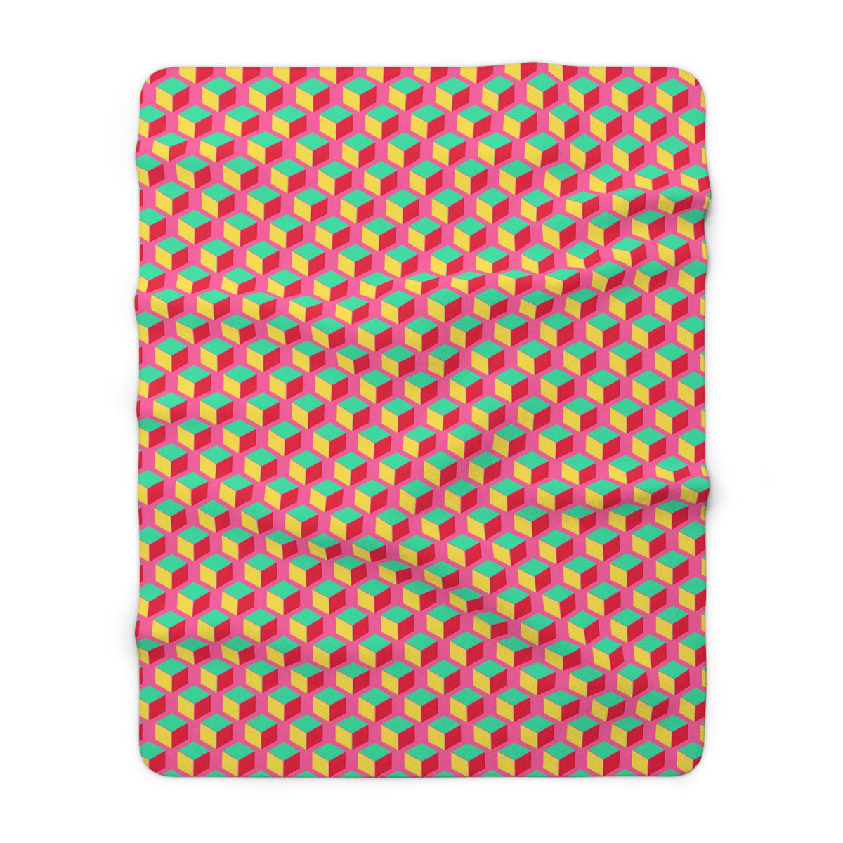 Giant Faceted Cubes II Sherpa Fleece Blanket – Candy Christmas