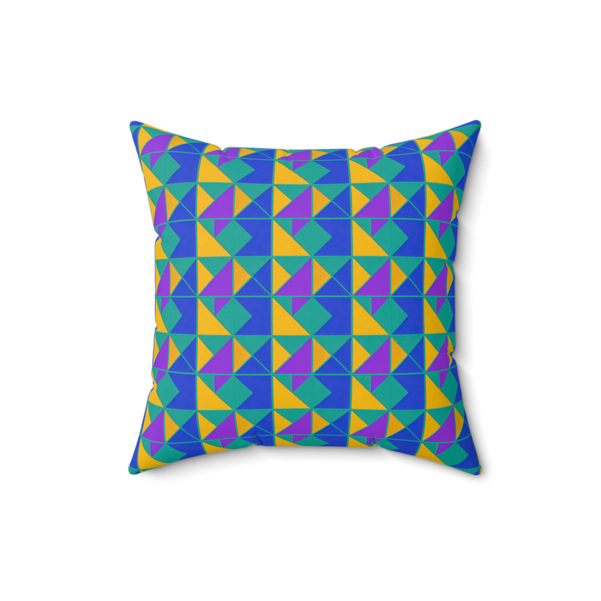 Jewel Block Quilt Faux Suede Cushion – Peacock Jewel