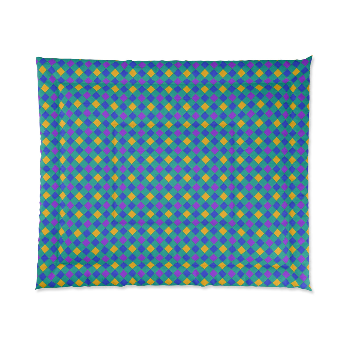 Jewel Harlequin Check Comforter – Peacock Jewel