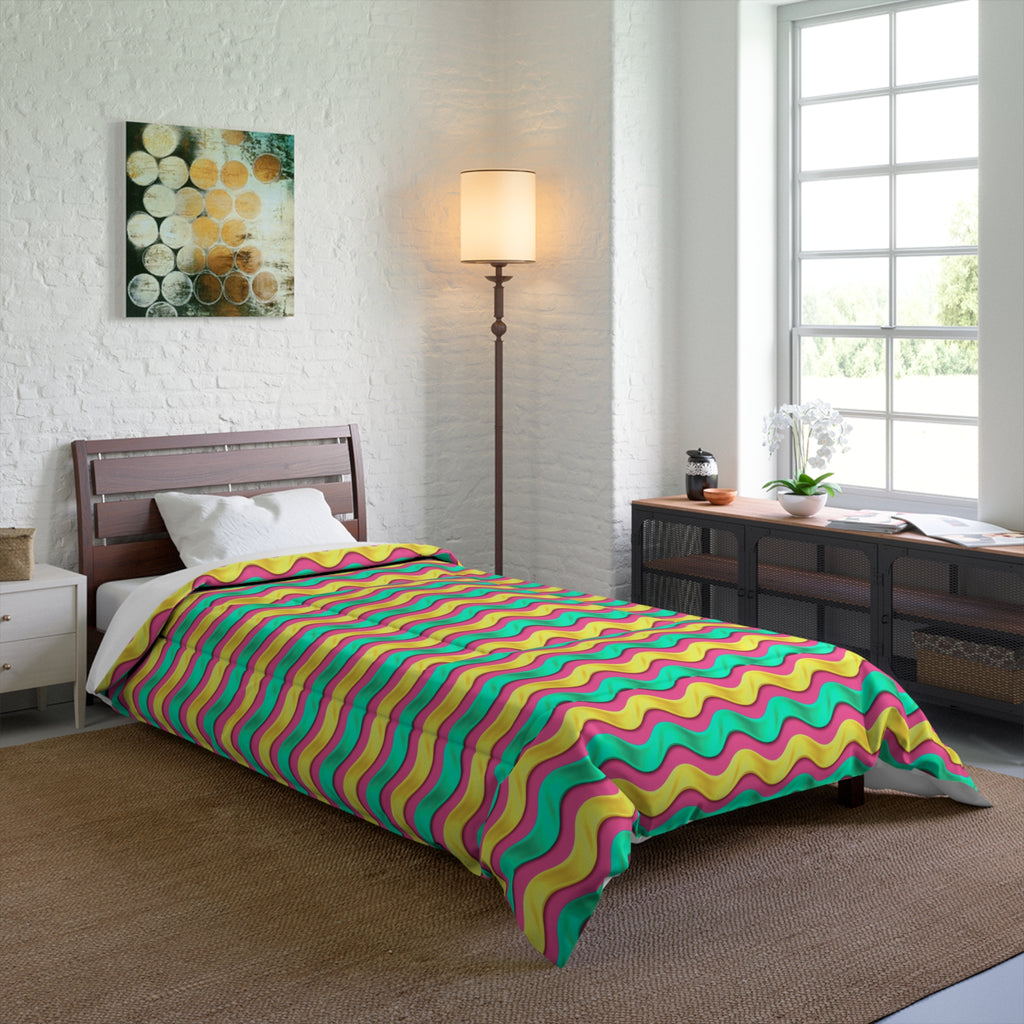 Satin Wave Bands Comforter – Candy Christmas