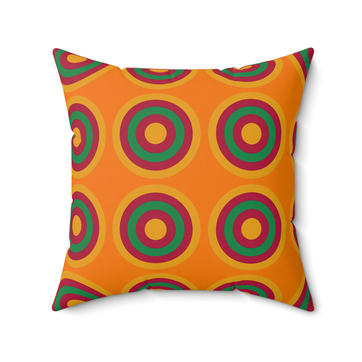 Mega Ring Grid Faux Suede Cushion – Cranberry Spice