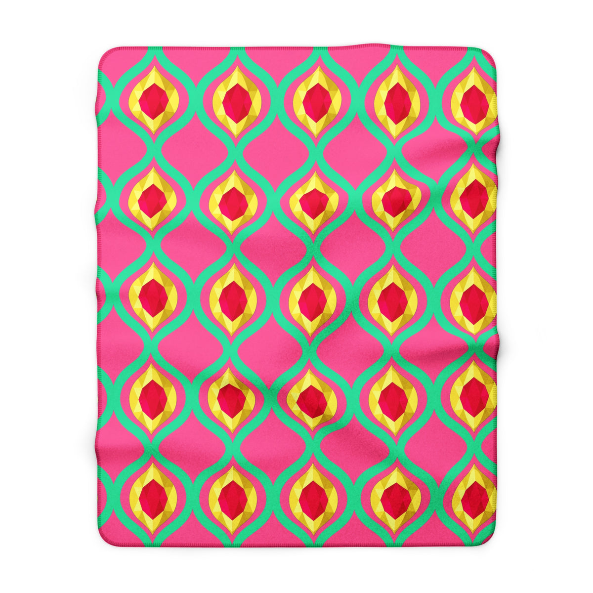 Grand Gold Ogee Lattice II Sherpa Fleece Blanket – Candy Christmas