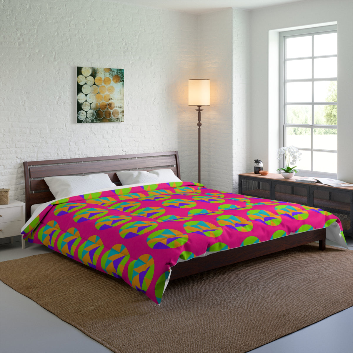 Broken Circle Planes Comforter – Tropical Punch