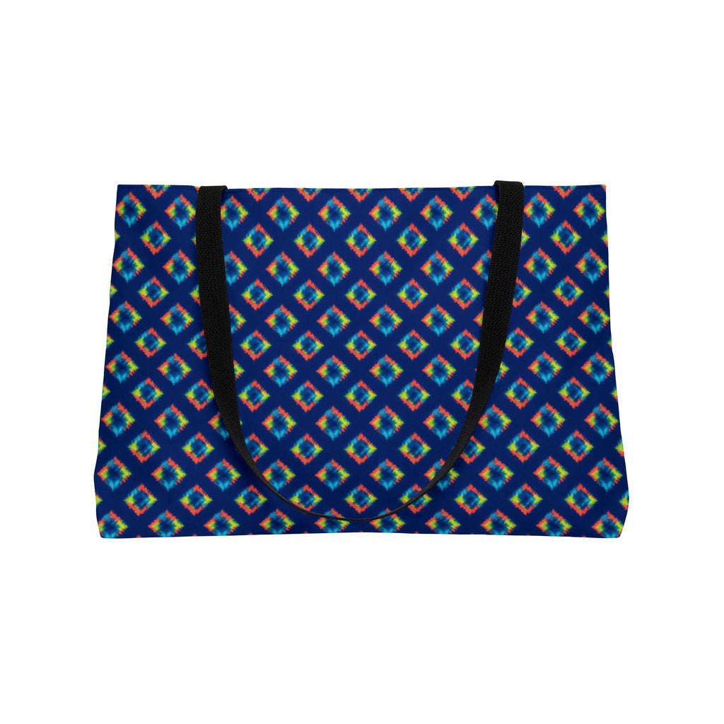 Itajime Neon Grid Weekender Tote Bag – Shibori Dye Pattern