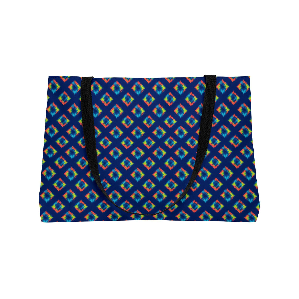 Itajime Neon Grid Weekender Tote Bag – Shibori Dye Pattern