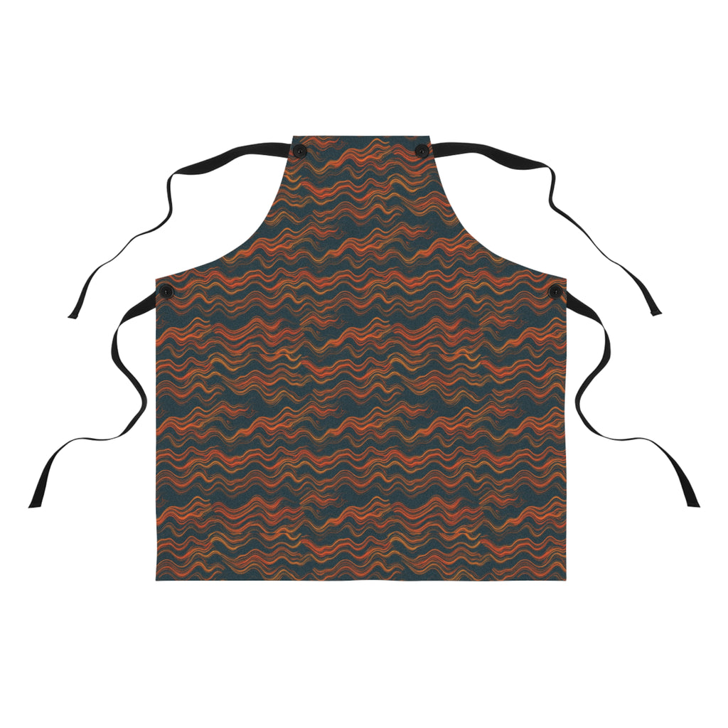 Fine Wave Bands Apron – Combed Marbling Pattern