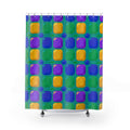 Giant Puffy Glass Cushions Shower Curtain – Peacock Jewel