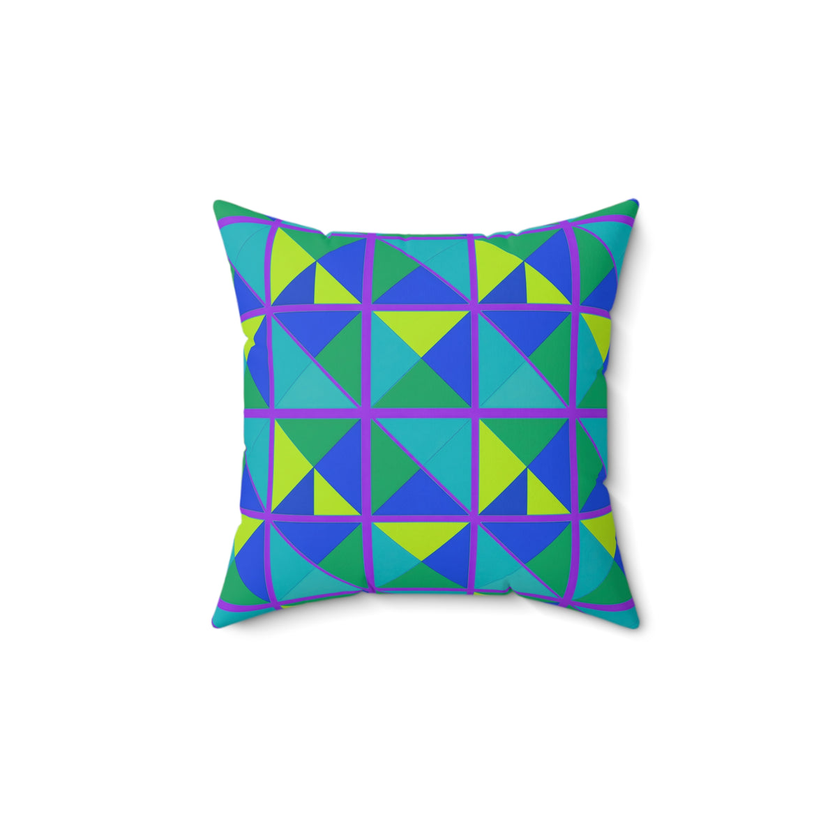 Split Square Fiesta Faux Suede Cushion – Peacock Jewel