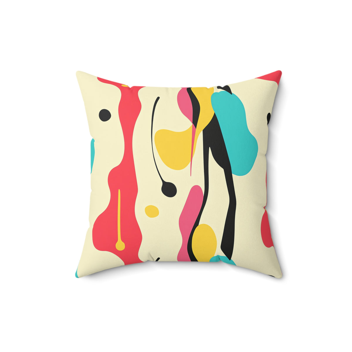 Cut-Out Blobs Faux Suede Cushion – Mid-Century Cut-Out Pattern