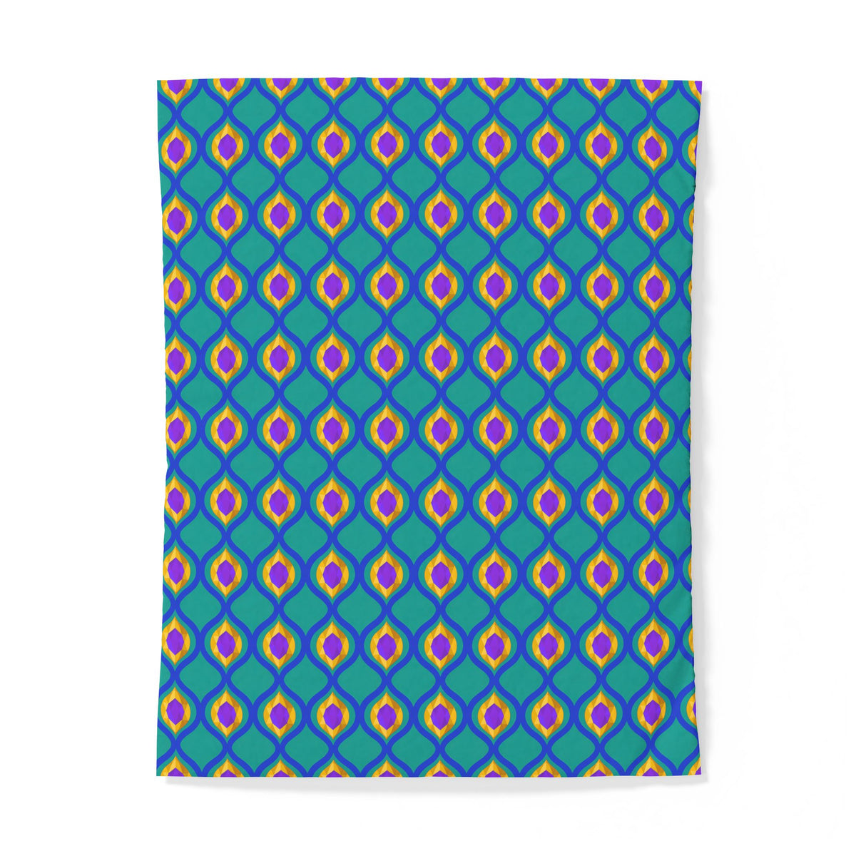 Grand Gold Ogee Lattice II Cotton Duvet Cover – Peacock Jewel