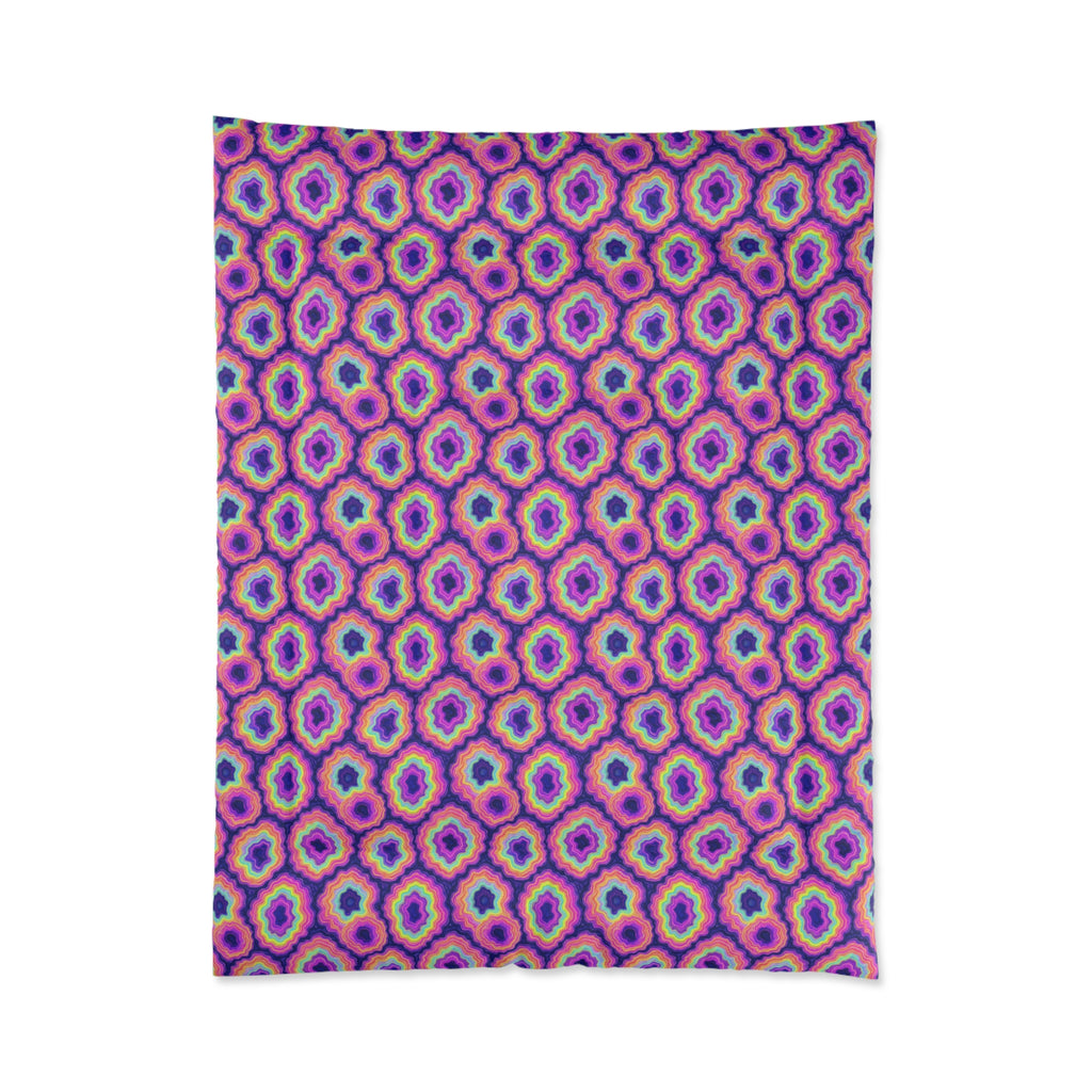 Agate Geode Halo Comforter – Holographic-Look Fluid Art Pattern