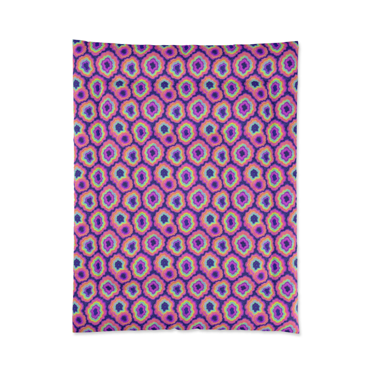 Agate Geode Halo Comforter – Holographic-Look Fluid Art Pattern