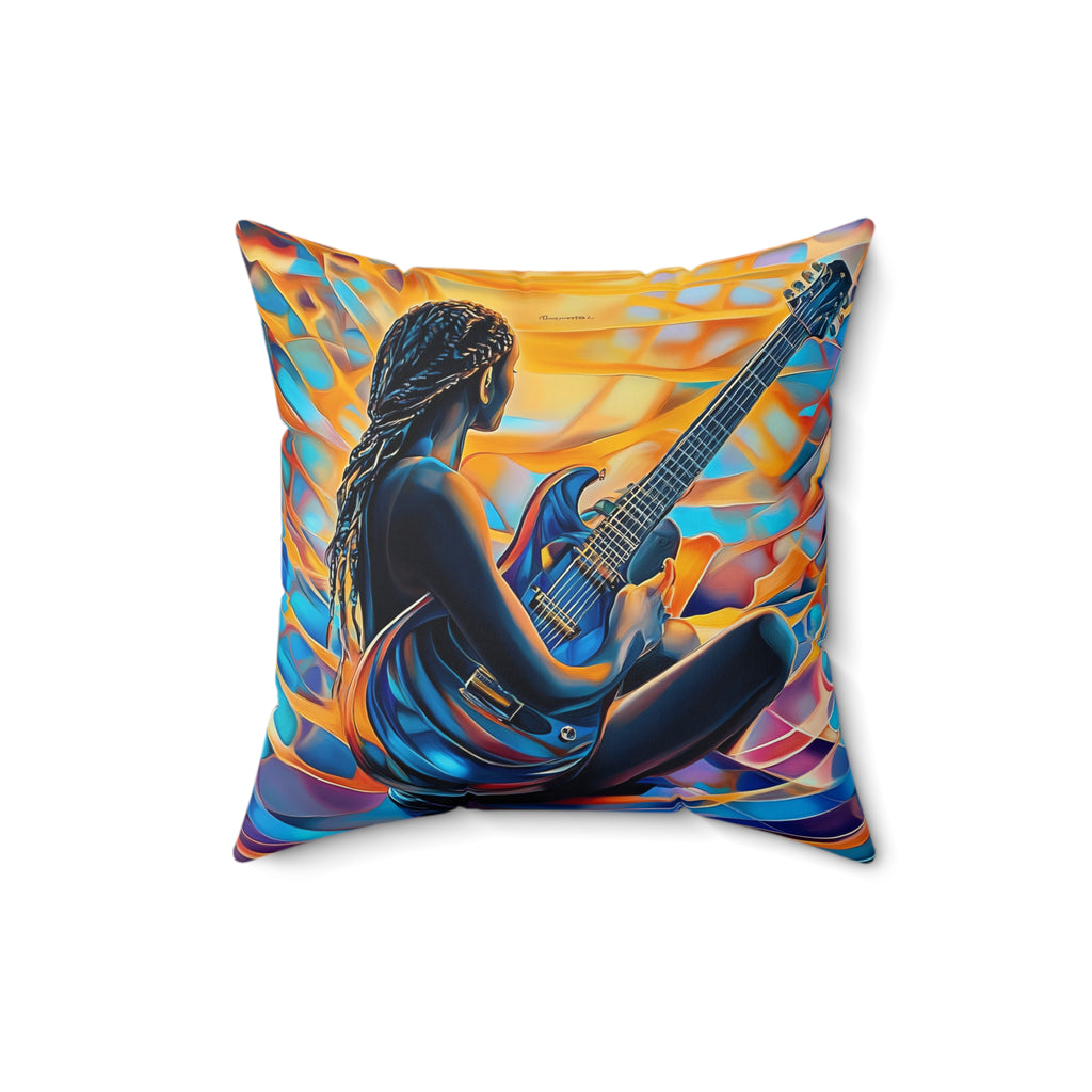 Guitar Dreamer Faux Suede Cushion – Psychedelic Music Art