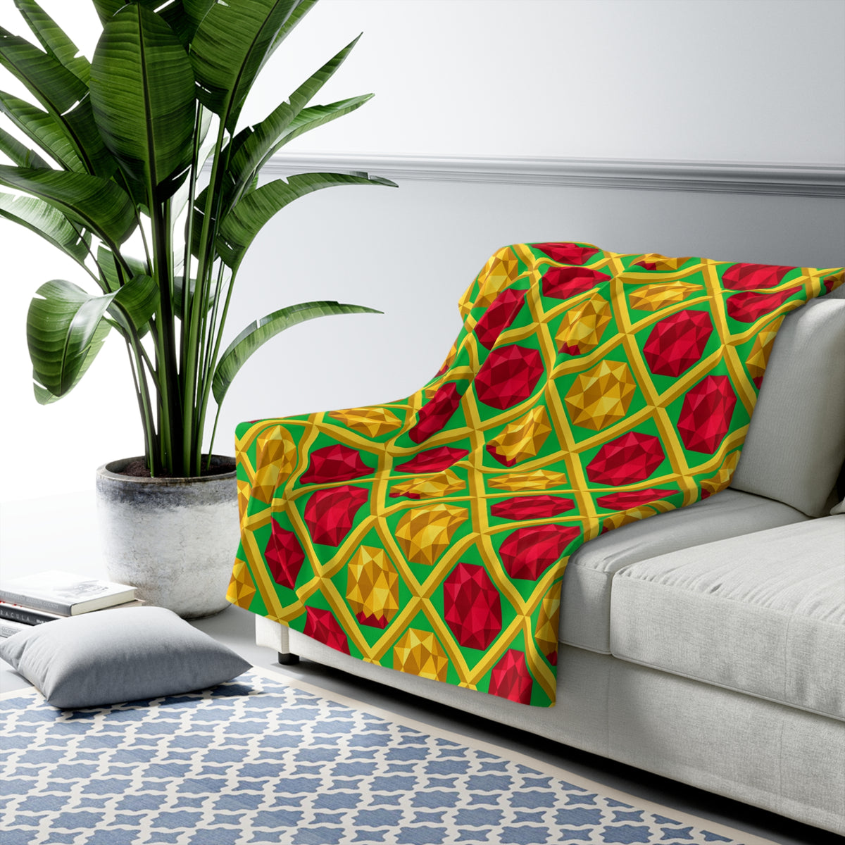Giant Prism Diamond Lattice Sherpa Fleece Blanket – Diamond Lattice Pattern