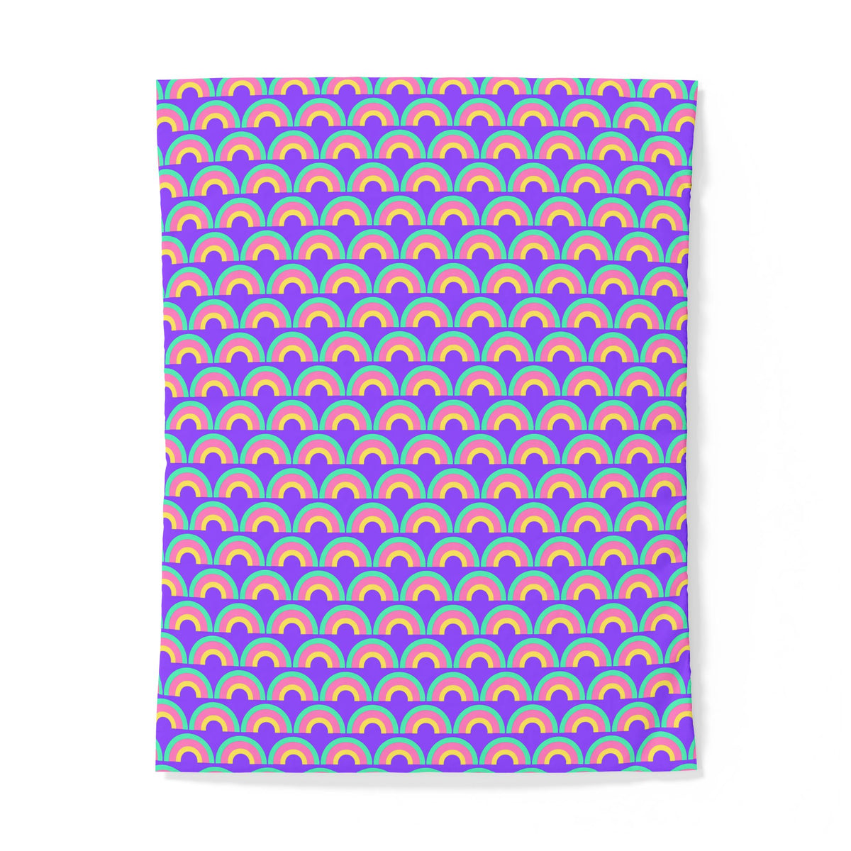 Chromatic Scallop Ripple Cotton Duvet Cover – Candy Pastel on Grape